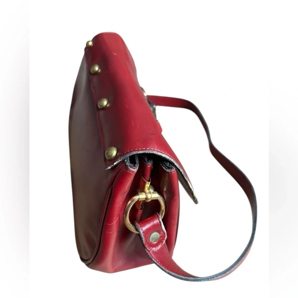 Vintage 70s ETIENNE AIGNER Handmade Leather Handbag Shoulder Bag OXBLOOD RARE.